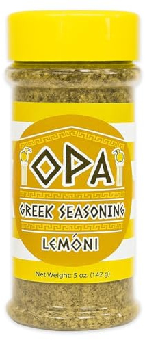 OPA Greek Seasoning - Mediterranean Herb and Spice Blend with Lemon Flavor for Meats Vegetables Salads and Grilling - Yellow Shaker Jar (Lemoni)