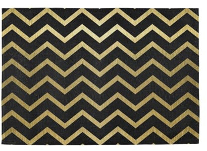 Black and Gold Minimalist Lines placemats and Napkins for Dining Table Reversible Quilted placemats Place mats Washable underplate mat Plate Mate 6 12x18