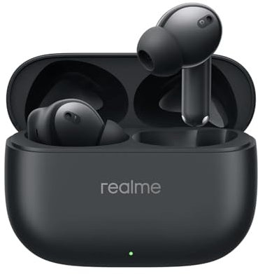 realme Buds T310, Auriculares inalámbricos Bluetooth, cancelación de Ruido híbrida de 46dB, Controladores de Graves dinámicos de 12,4mm, Tiempo de reproducción Total de 40 Horas, Bluetooth 5.4, Negro