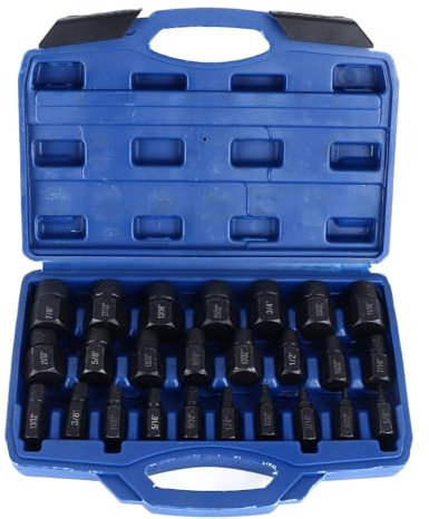 RPJFCPCS Ensemble d'extracteurs de vis 25 pièces, extracteur de vis cassée ou de Boulon endommagé, kit en Acier allié, pour réparation de Machines domestiques, étui Portable