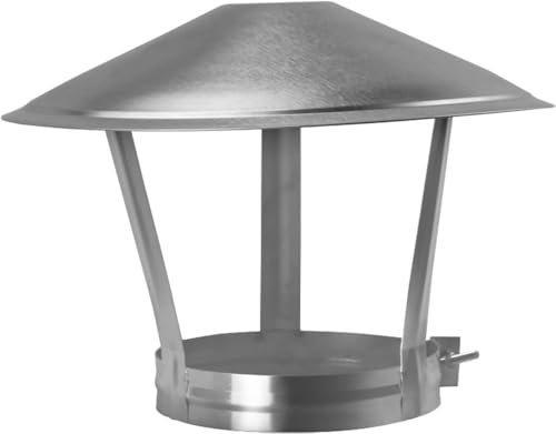 Zanotva Schornsteinkappe, Edelstahl 304, Vogelschutzkappe gegen Fallwind, Geeignet for alle Brennstoffarten, Regen- und Schneeschutztopf, Rauchabzugsschutz(125mm/5Inch)