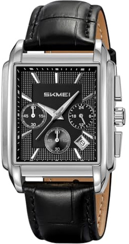 SKMEI Reloj cuadrado para hombre de negocios, acero inoxidable, cronógrafo, impermeable, de lujo, analógico, simple, regalos para padres, regalos de papá, relojes de pulsera dorados y negros