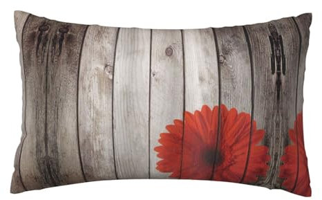 EZDLOWVBA Kissenbezug mit rotem Dahlien-Druck, 30,5 x 50,8 cm, weicher dekorativer Kissenbezug in Standardgröße für Bett, Couch, Sofa, Reißverschluss