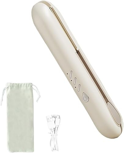 2 in 1 Hair Straightener and Curling Iron - Portable Mini Cordless Hair Curler with 3 Heat Settings, Ceramic Curling Iron for Travel, Cordless Hair Straightener for Women