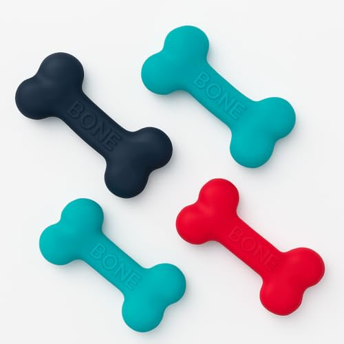 Admitir Versatile Dog Toys Chew Bone, Teething Bone Dog Toy, Rubber Bone Dog Chew Toy for All Dogs, Dog Toy Teeth Cleaning (Black, Large)