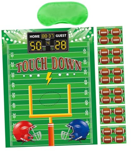 Generisch 1 Satz American Football Party Dekoration Plakat Aufkleber Augenbinde Klebepunkte Rugby Thema Party Zubehör für Kindergeburtstag Sportveranstaltungen