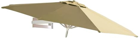 TRGCJGH Sombrilla de Balcón a Pared, Parasol Excéntrico de Jardín, Parasol de Aluminio con Reclinable y 8 Varillas, 280g/m2(2.2m(7.2ft),Khaki)