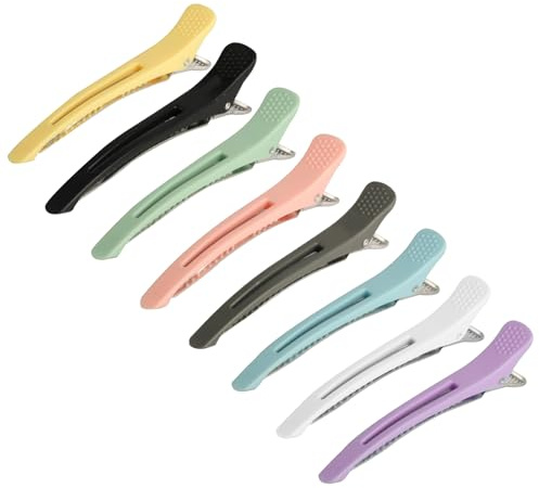 8 Stk Haarklammern Friseurbedarf,Haarspangen Damen,Haarclips | Metall-Abteilklammern: No-Trace-Duckbill-Clips zum Schneiden & Stylen. Rutschfest, haarschonend, wiederverwendbar.