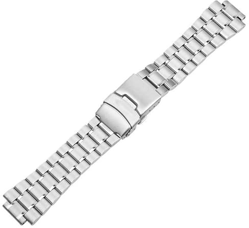 dayeer Edelstahl-Uhrenarmband für TIMEX Tides T2N720 T2N721 T2N739, konvex – Mund-Uhrenkette(Silver)