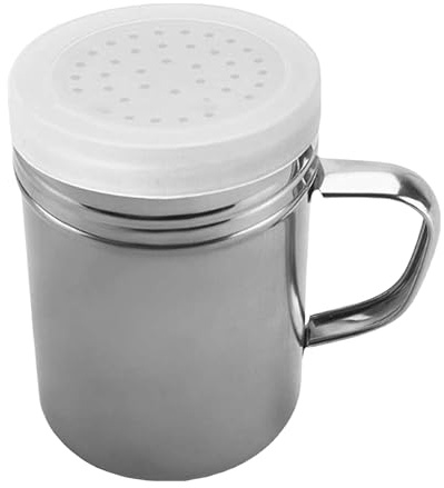 Shaker per draga, sale e pepe in metallo con coperchio, shaker per condimenti, versatile e antiruggine, a maglia fine, per barbecue e ristoranti