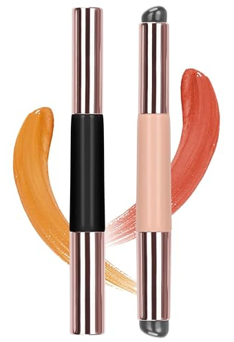 MURRI&MURRDI Silikon Lippenpinsel 2 Stück, Doppelseitige Lipgloss Pinsel mit Deckeln. Geeignet für Lippen Augen Blush Kontur, Silikon Lippen Applikator Make-up Mischung Pinsel, Wiederverwendbare