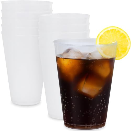 Vasos Plástico 500 ml Transparentes | Pack 450 | Vasos de Cubata y Sidra | Desechables Resistentes | Libres de BPA | Perfectos para Fiestas, Hostelería y Eventos (450)