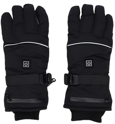 Masyrt - Guantes calefactores con batería recargable para hombres y mujeres, guantes de esquí con calefacción eléctrica, calentadores de manos con 2 baterías recargables de 4000 mAh, 3 ajustes de