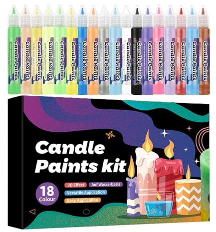 Kerzenwachs-Stift, 18 Farben, Werkzeug für Kunst- und Handwerksprojekte, Malset für DIY-Projekte, zum Dekorieren von Geburtstagen, Partys, Hochzeiten, Partys, Schreiben von Segen