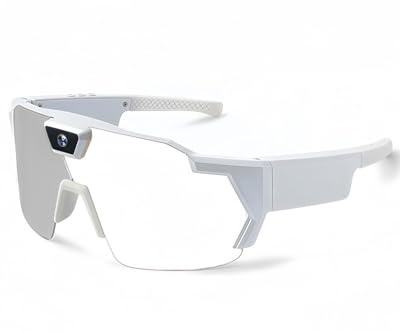 XLDZR Occhiali POV con telecamera 4K e audio, occhiali sportivi con telecamera intelligente e registrazione video nitida for uomini e donne all'aperto(White Frame)