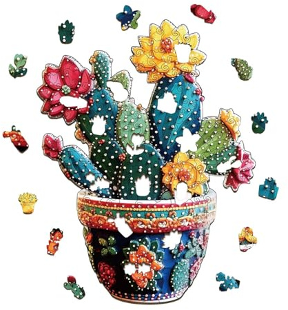 en Bois en Forme de Cactus, Jeu Familial Amusant coloré en Bois, Puzzle de Cactus d'action de grâces | pour Adultes, Adolescents, et Filles