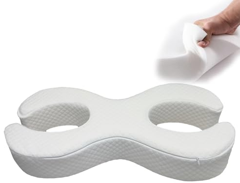 VELAJA Ergonomisk nackkudde, anti-rynkkudde för att sova, nackkudde med U-design för sömn på sidan, rygg och mage, 55 x 27 x 9 cm