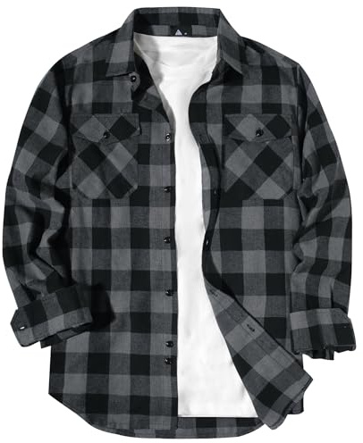 zitysport Hemd Herren Kariertes Langarm Arbeitshemd Männer Flanell Holzfällerhemd mit Brusttaschen Warmes für Outdoor Arbeit Freizeit Regular Fit