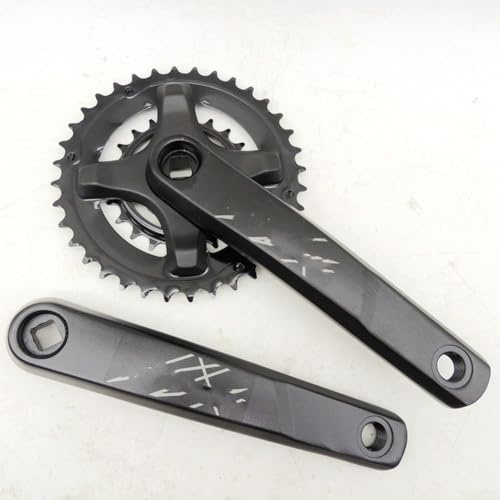 Bielas de bicicleta de montaña 36 22T de aleación de aluminio, brazos de manivela de 175 mm de longitud de manivela, interfaz cónica cuadrada para uso de 8 velocidades y 9 velocidades
