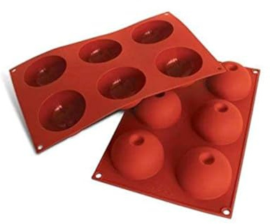 silikomart | SF086 Silikonform für MAGIC DOME Monoportionen, antihaftbeschichtet, 6 Kavitäten, Packung mit 1 Kuchenform, Ø 75mm h 40 mm, Made in Italy