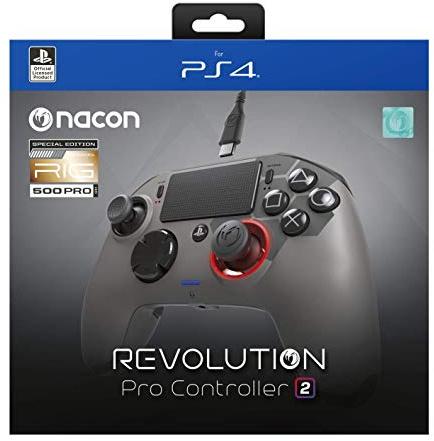 NACON PS4OFPADREV2RIG mando y volante Gamepad PlayStation 4 Negro - Volante/mando (Gamepad, PlayStation 4, Analógico/Digital, Options,Share, Alámbrico, USB 3.0)