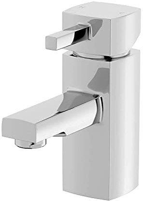 Architeckt® Misa Bathroom Basin Sink Mixer Tap Modern Mono Square Single Lever Handle Faucet for Sinks, Chrome