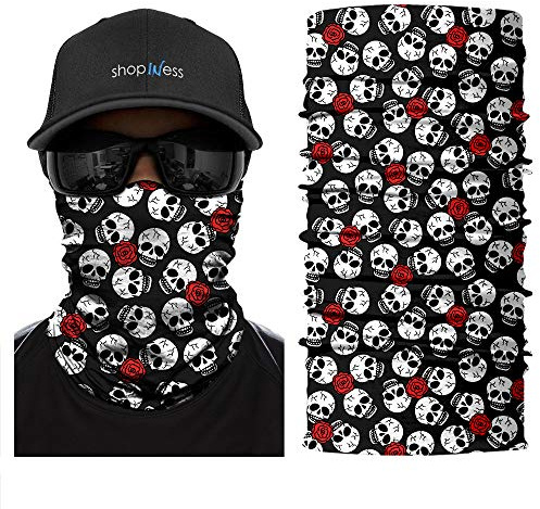 ShopINess Multifunktionstuch Bandana Halstuch Totenkopf Unisex für Erwachsene für Motorrad Sport Partys Halloween und Karneval