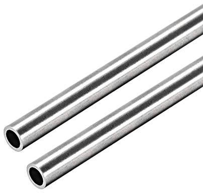 sourcing map 304 Inoxydable Acier Tube rond 7mm OD 1mm Paroi Épaisseur 250mm Longueur Sans couture Droit Tuyau Tube 2 Pcs