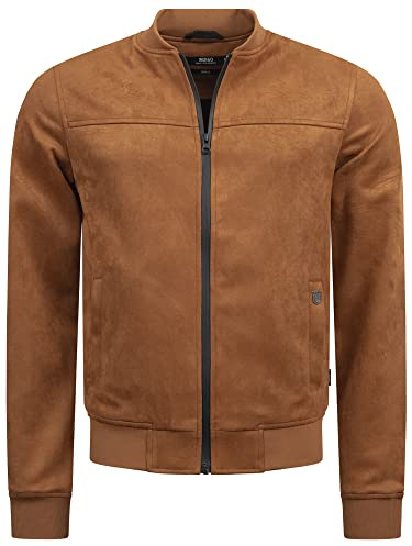 Indicode Uomini Ibon Jacket | Giacca in similpelle scamosciata Camel XXL