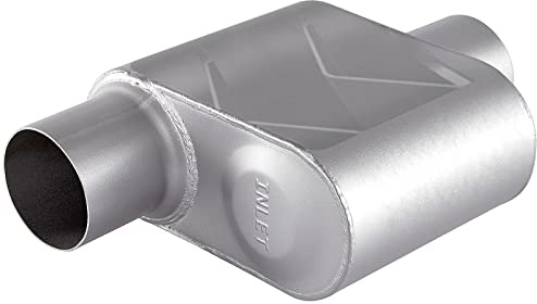 Universal Exhaust Muffler with Aggressive Sound, Anti-corrosive Muffler, Chamber Performance Mufflers for Cars, Trucks(3 offset in | 3 center out | overall 13)