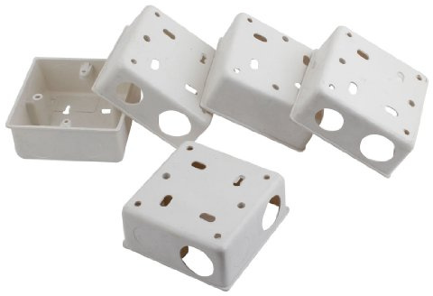 Ruilogod 5 PCS PVC Flush Type Square Wall Mounted One Gang Junction Box Ivory (id: 4f2 da3 8da 146 a85