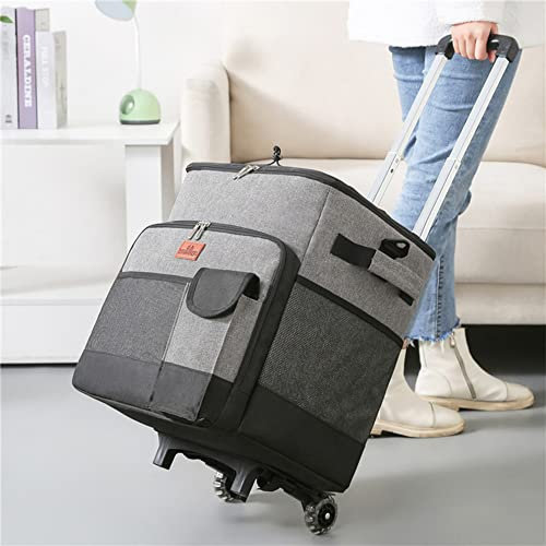 Borsa termica termica pieghevole estesa, scatola isolata con maniglia, dispositivo di raffreddamento portatile per bevande con ruote, borsa termica impermeabile per picnic, campeggio, grigio