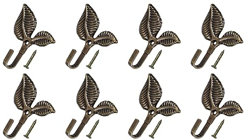 METALLIXITY Ganchos para Cortinas (75mm/3) 8Pcs, Soporte para Cortinas Montado En Pared De Metal Porta Borlas - para Cortinas Y Drapados De Hogar, Tono Bronce
