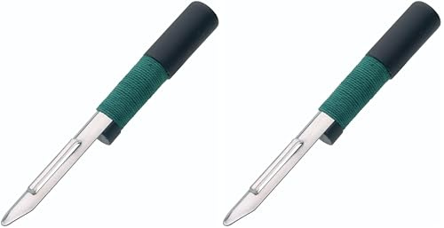 KitchenCraft Traditional Lancashire Potato Peeler, Plastic/Stainless Steel Peeler for Kitchen, Black/Green, 16cm (6.5'') (Pack of 2)