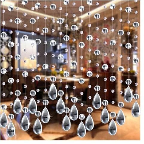 MZPOZB Perlenvorhänge Crystal Glass Bead Curtain Window Blinds Curtain Luxury Living Room Bedroom Window Door Wedding Decor Perlen Rollen (Color : A)