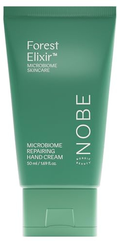 NOBE Repairing Hand Cream – Ecocert-zertifizierte Anti-Aging, tief feuchtigkeitsspendende vegane Creme für trockene Hände – vielseitige Handpflege für alle Hauttypen mit Waldelixier-Mikrobiom, 50 ml | Anti-Aging, feuchtigkeitsspendende vegane Creme für trockene Hände – vielseitige Waldelixier-Mikrobiom