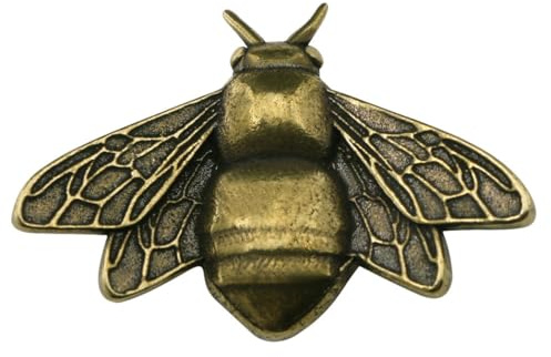 MAGICLULU Brass Bee Figurine Bee Ornament Vintage Statue Small Figurine for Home Office Desk Display Desktop Decorations 1.30 X 0.87 X 0.39 in