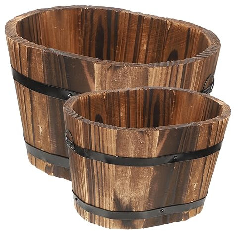 Toddmomy 2piezas Macetas De Madera Pequeña Jardinera Rústica para Suculentas y Oficina
