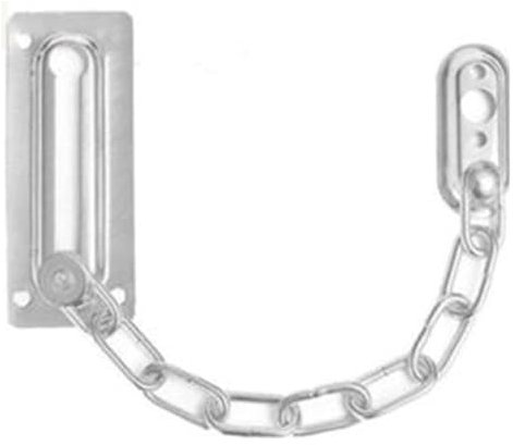 Türkette aus Edelstahl, Hoteltürschloss, Türkette mit Schieberiegel, Türkette aus Edelstahl mit Schieberiegel, Schlossschutz, Schlüssel, Vorhängeschloss