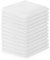 AUYAO Pañuelos Hombre Bolsillo, 12pcs Handkerchiefs Set Blanco de Algodón, Pañuelo de Bolsillo Cuadrado, Pañuelos de Tela Regalo para Hombres y Mujeres(40X40) cm