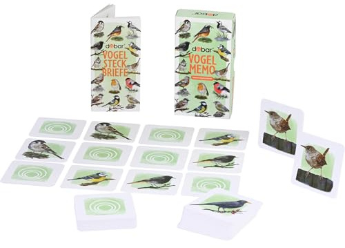 Luxus-Vogelhaus Hochwertiges Memo-Spiel mit detaillierten Vogel-Illustrationen - Gedächtnis-Spielkarten für Kinde rund Erwachsene - 48 teilig inklusive Booklet