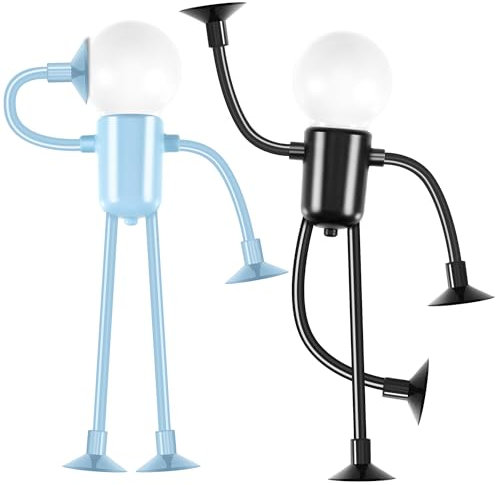 Lampe de chevet LED à batterie - Lumière de nuit pour enfants 2 pièces, forme variable et amusante, blanche chaude, décorative DIY