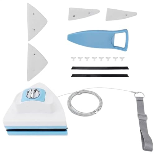 Herramienta limpiacristales para limpiar ventanas, cepillo magnético ergonómico y ajustable, herramientas de lavado con deslizador magnético, limpiador de ventanas de doble cara para el hogar, uso