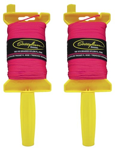 Stringliner 11462 Original Mason’s Line Reels Original BRAIDED FL PINK 250'. (2 Pack)