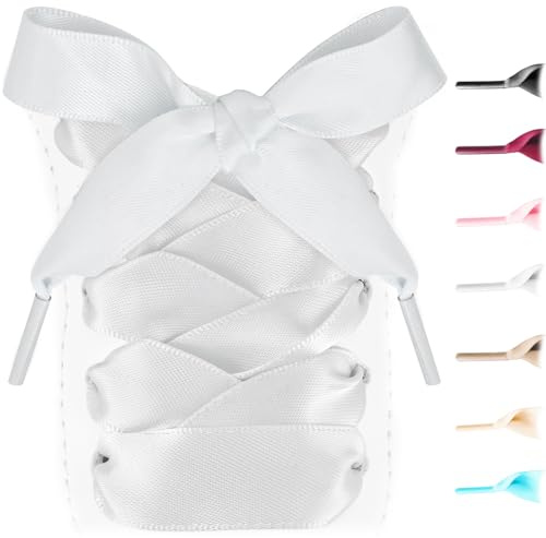UamGlsob Cordones de Cinta de Raso de 16mm para Zapatillas Deportivas | Cordones Planos de Satén para Sneakers de Mujer, Estilo Casual y Elegante