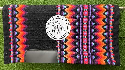 EQUIEMPRESS Sattelunterlage Western Show/Westernsatteldecke aus Neuseelandwolle, Top Wool Pad Sensor Flex (Anpassung möglich) A-929 (34 x 42)