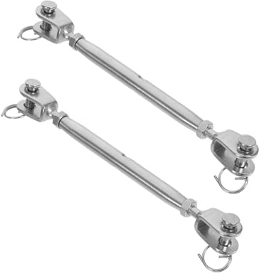 Cabilock 2pcs Stainless Steel Turnbuckles with Locking Nuts for Wire Rope Tensioning Rigging Screws for Outdoor and Indoor Use Elastic Rope Tightener
