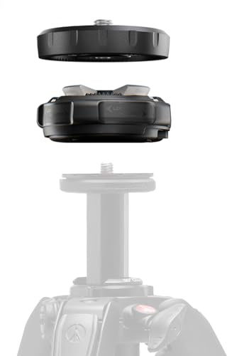 Manfrotto Xchange Quick Release, universellt system för stativ/reglage/tillbehör, bas och platta, 20 kg, lätt aluminium, 3/8 tum och 1/4 tum trådar, foto/video/belysning