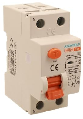 Interrupteur différentiel pur type A, protection de courant 30 mA 63 A, RCCB 1P+N 6 kA 220 V, 2 modules DIN, série PR8NM électromagnétique, certifié IEC61008-1