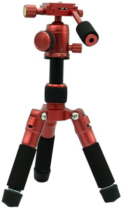 Trípode pequeño de 5 secciones, rotación de 360 grados, aluminio ligero para cámaras réflex digitales, videocámaras, soporte de conexión, trípode